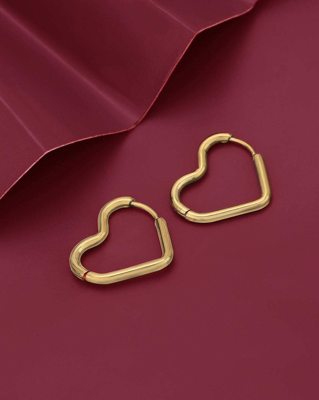 Gold Plated Heart Hoop Earring for women