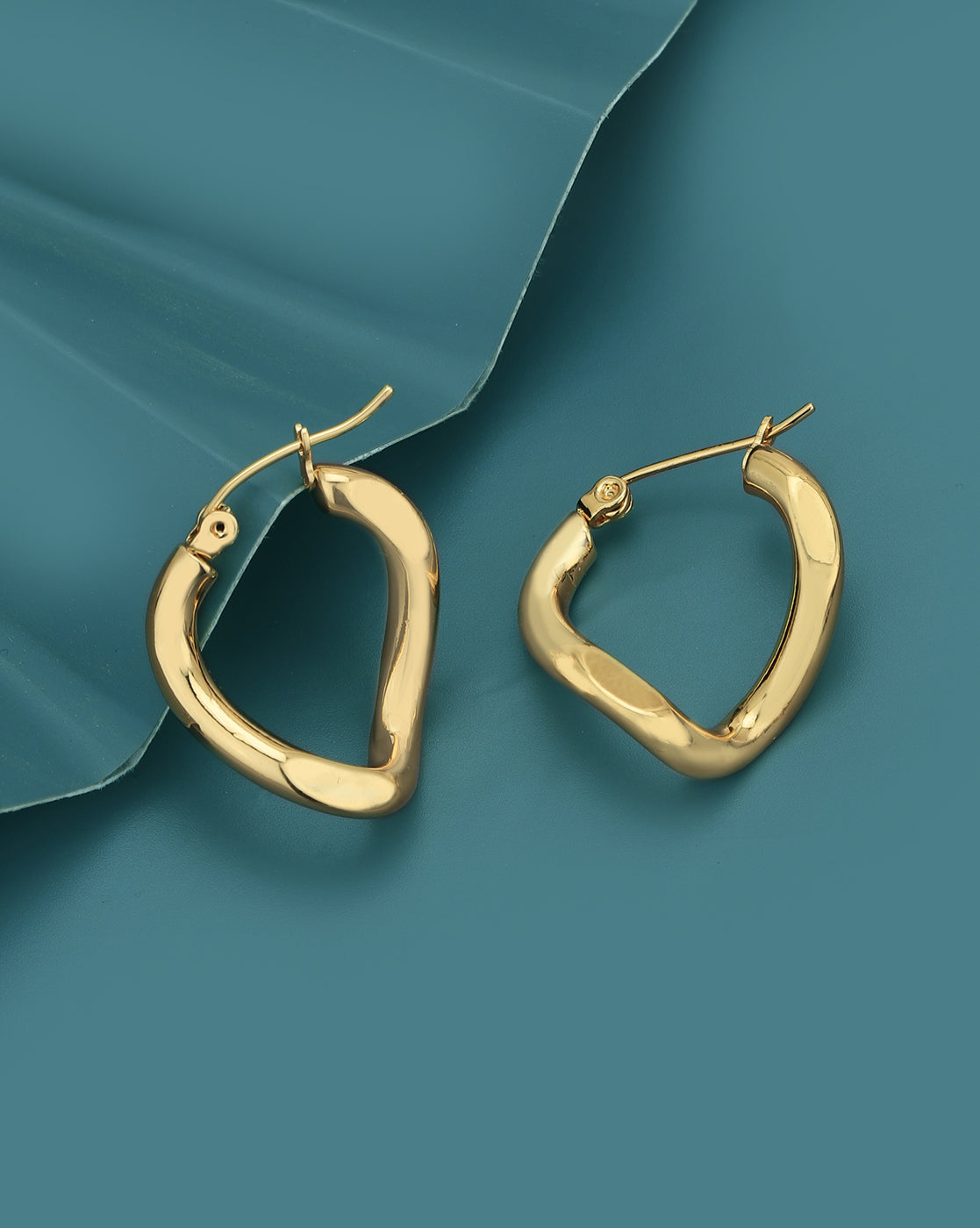 Gold Plated Contemporary Hoop Earring for women