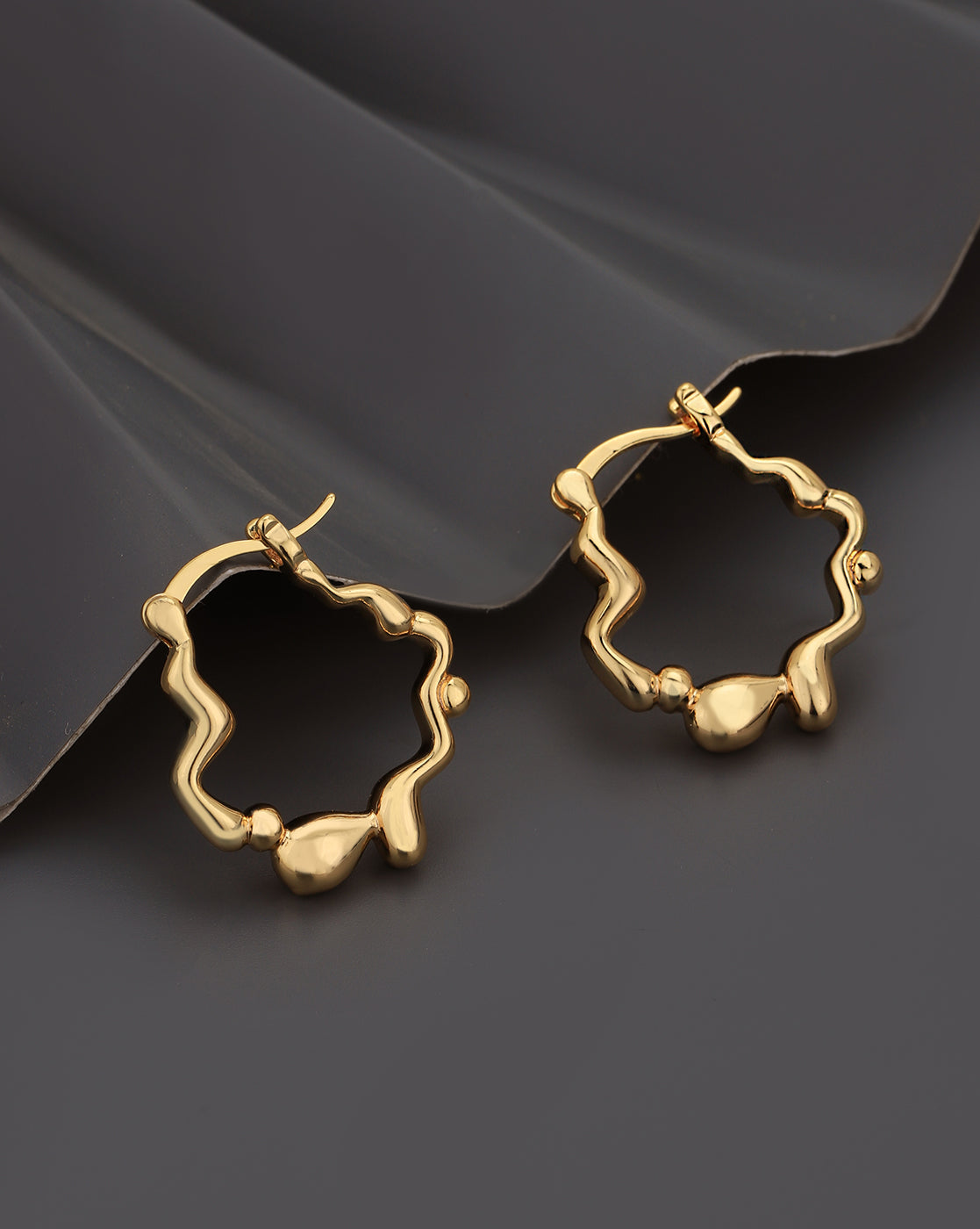 Gold Plated Contemporary Hoop Earring for women