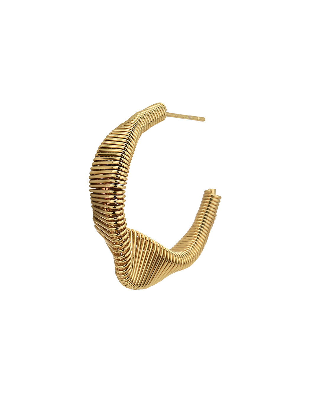 Gold Plated Contemporary Half Hoop Earring for women