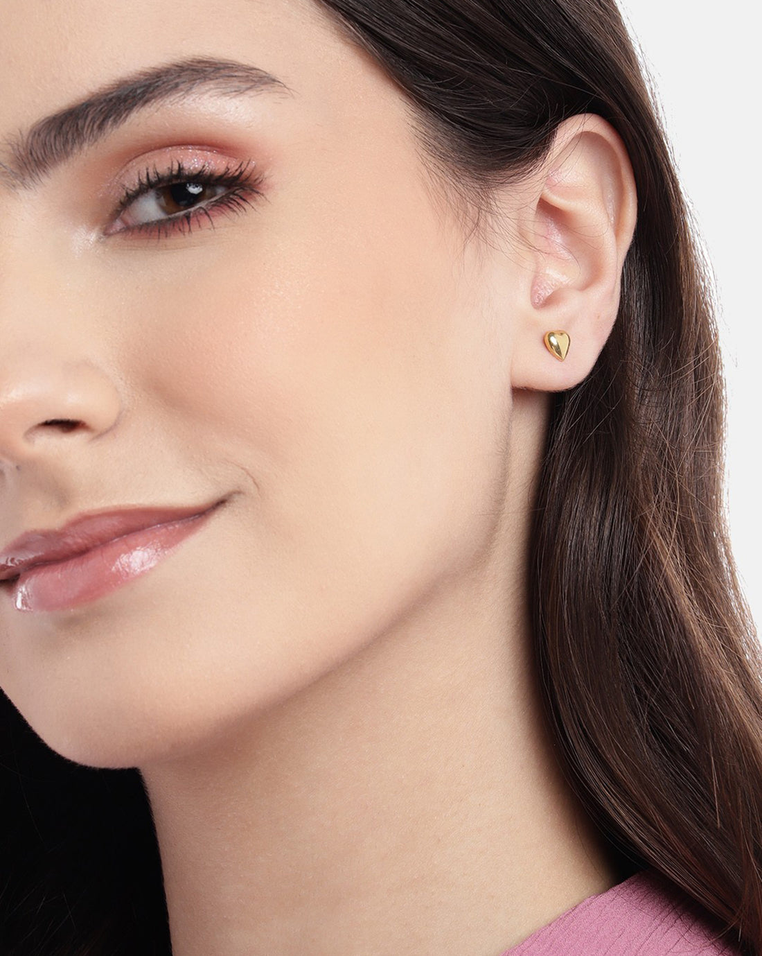 Set of 2 -18kt Gold Plated Star and Heart Stud Earring for women