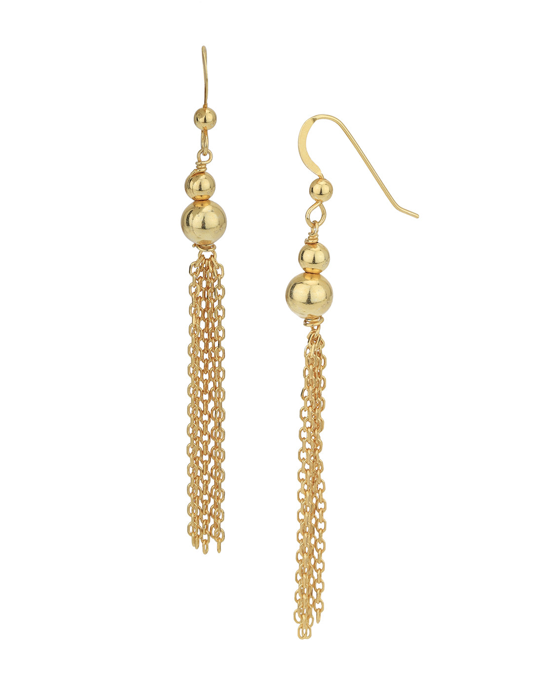 18kt Gold Plated Dangling Chain Contemporary Drop Earring for women