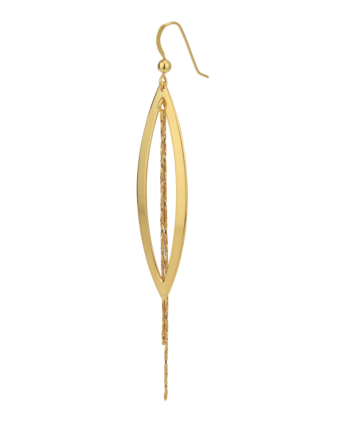 18kt Gold Plated Fancy Oval Drop Earring for women