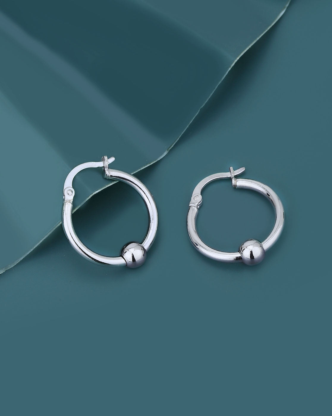 Rhodium Plated Circular Hoop Earring for women