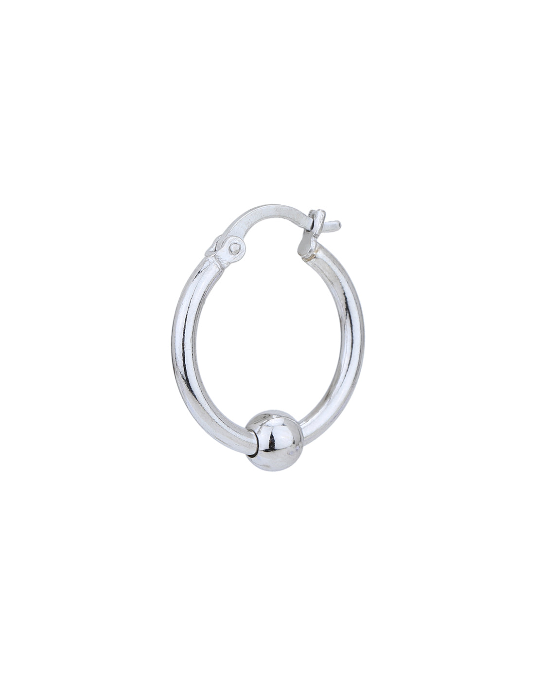 Rhodium Plated Circular Hoop Earring for women