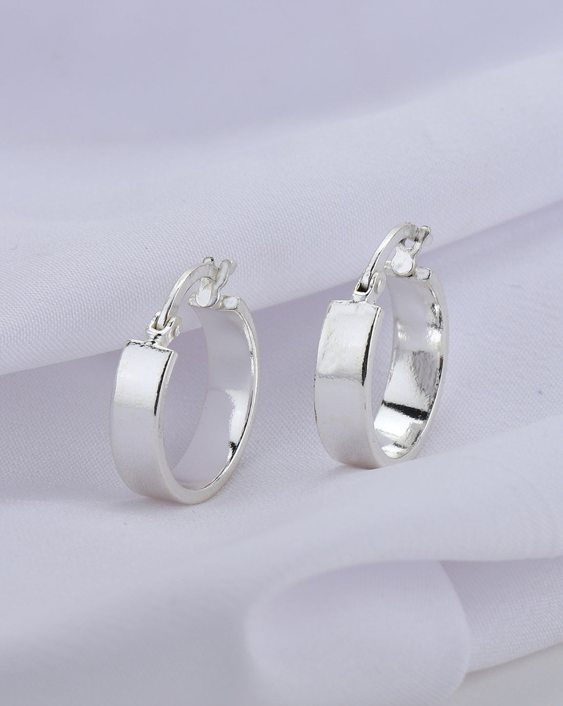 Rhodium Plated Circular Hoop Earring for women