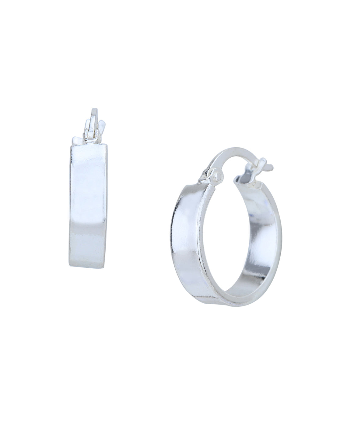 Rhodium Plated Circular Hoop Earring for women