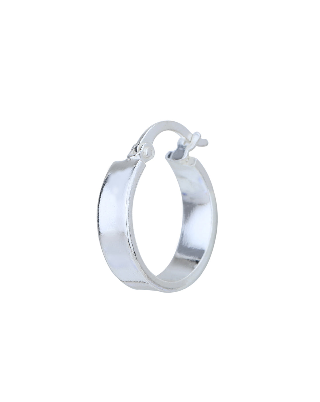 Rhodium Plated Circular Hoop Earring for women