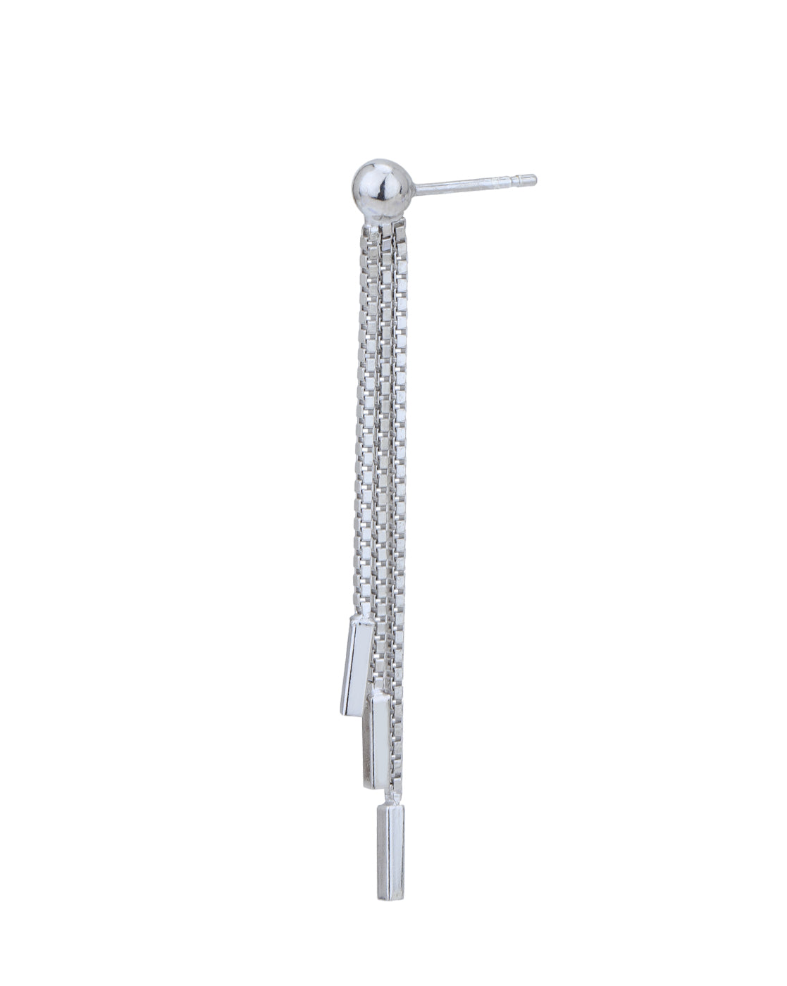 Rhodium Plated Contemporary Drop Earring for women