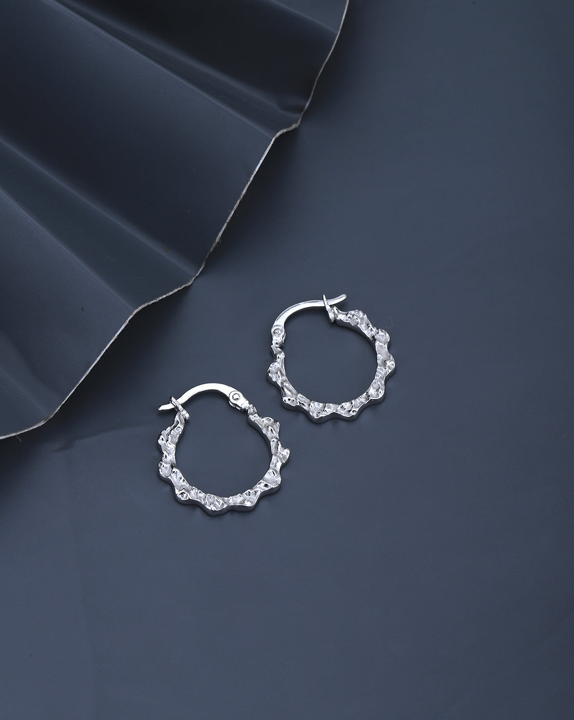 Rhodium Plated Hoop Earring
