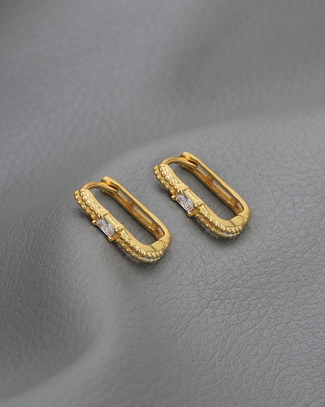 18kt Gold Plated with CZ Hoop Earring