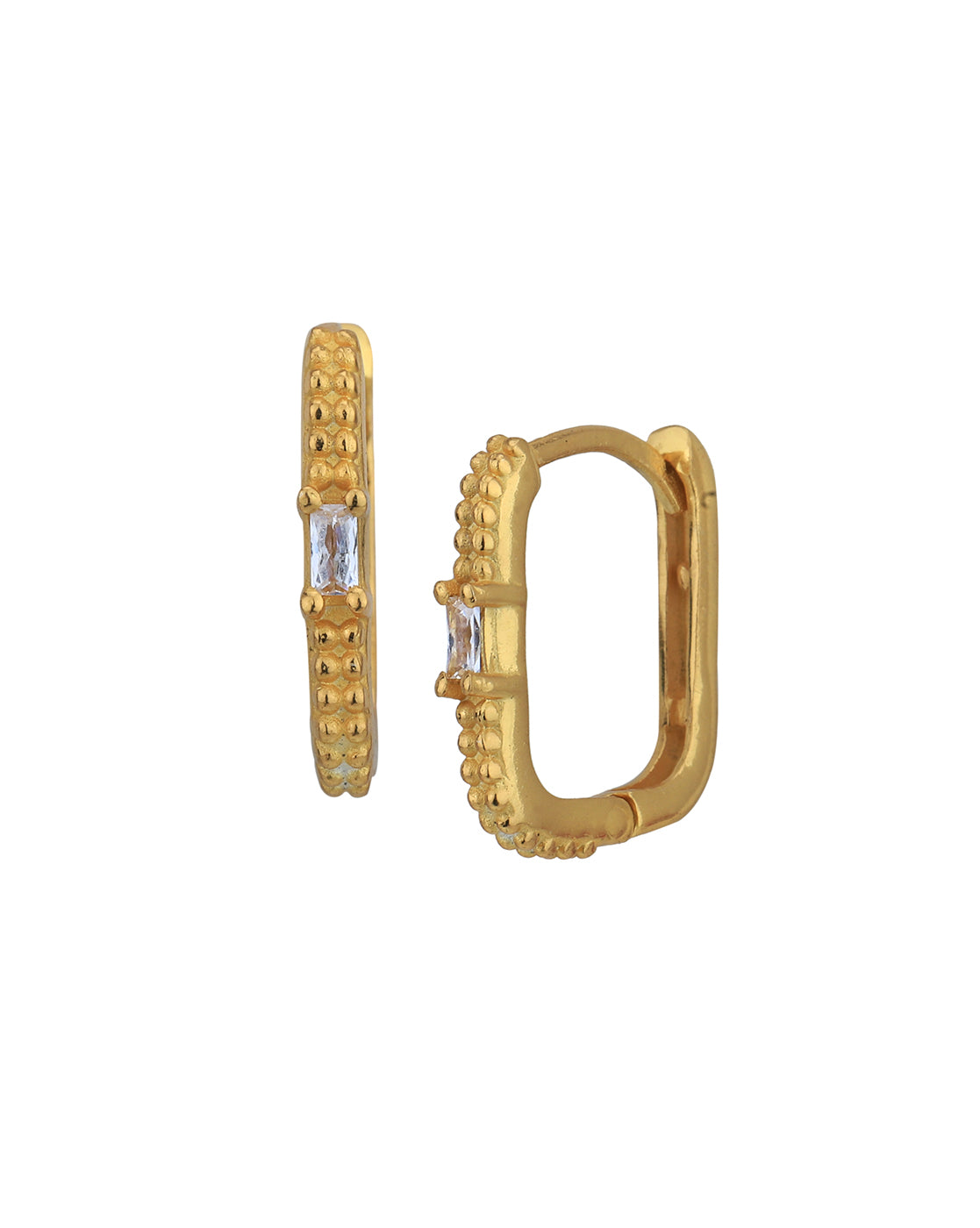 18kt Gold Plated with CZ Hoop Earring