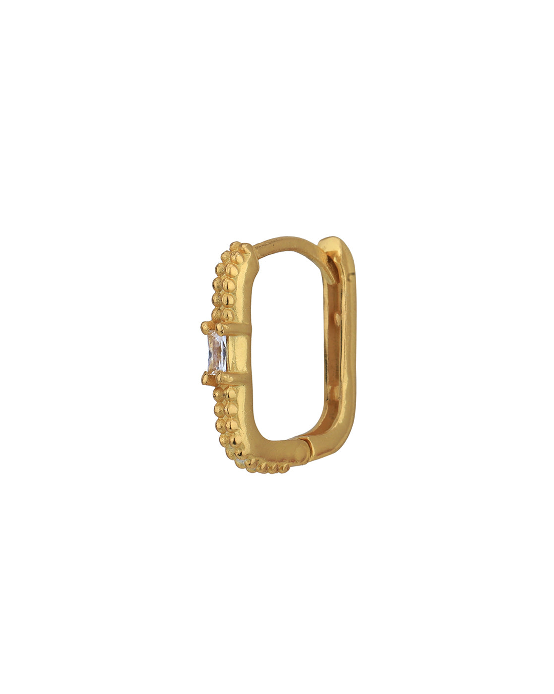 18kt Gold Plated with CZ Hoop Earring