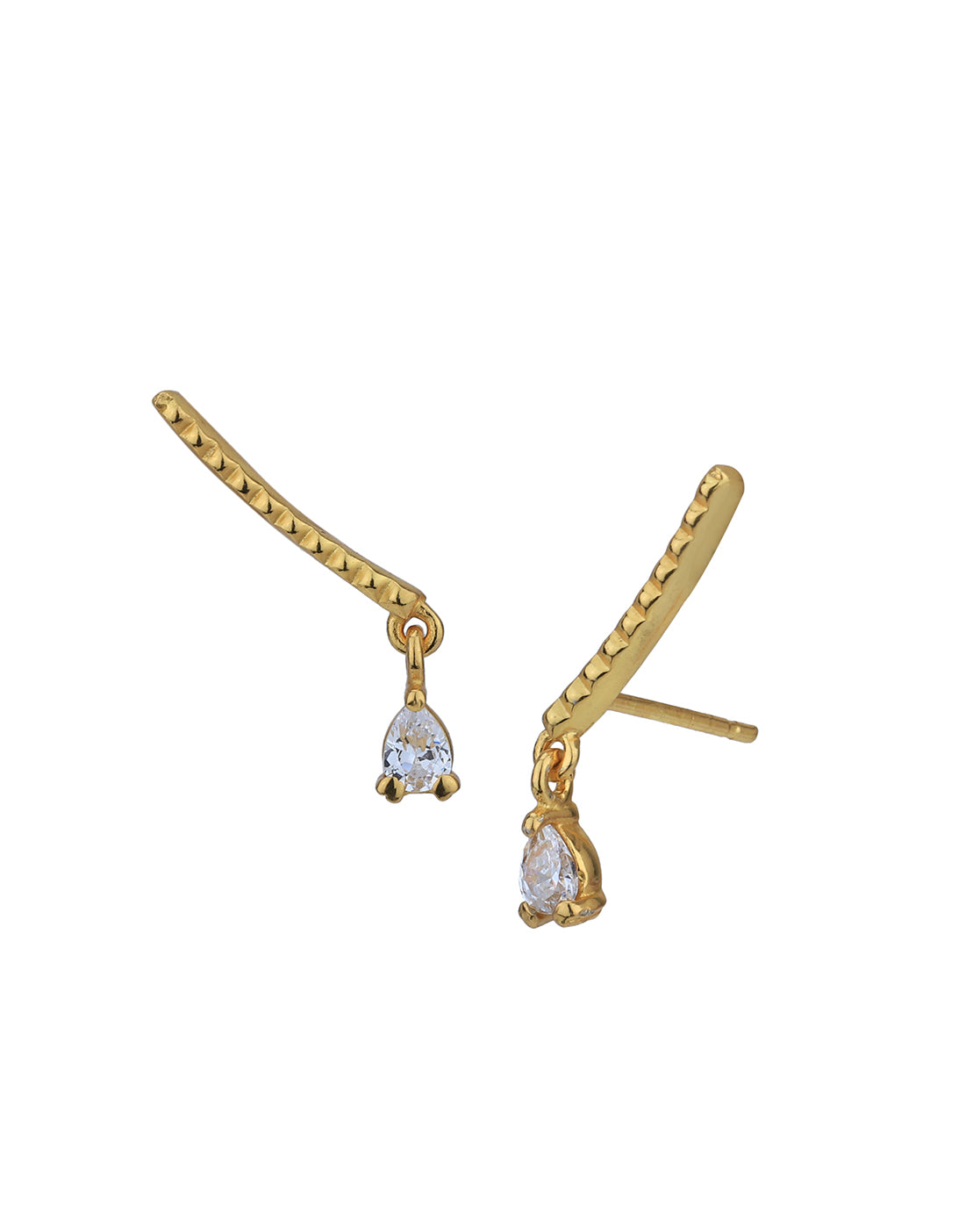 18kt Gold Plated with CZ Climber Ear-Cuff Earring