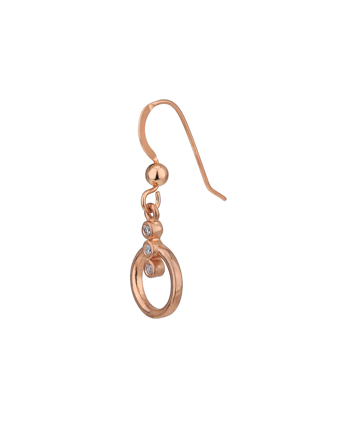 18kt Rose Gold Plated with CZ Drop Earring