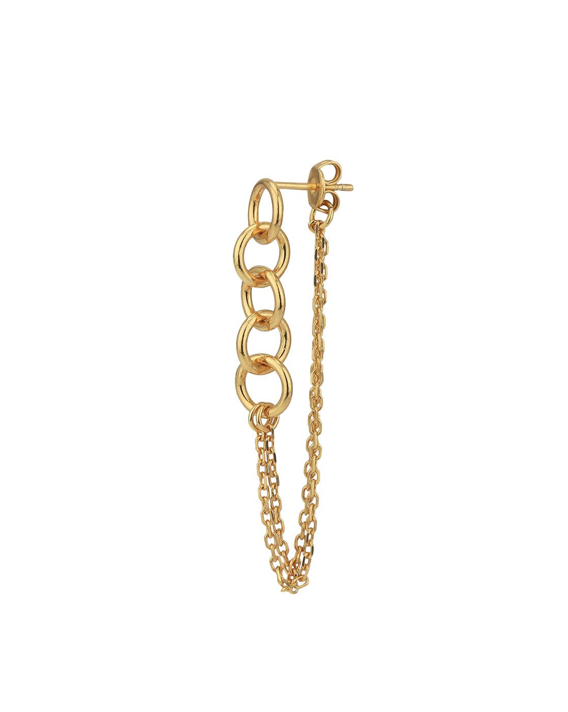 18kt Gold Plated Dangling Chain Drop Earring