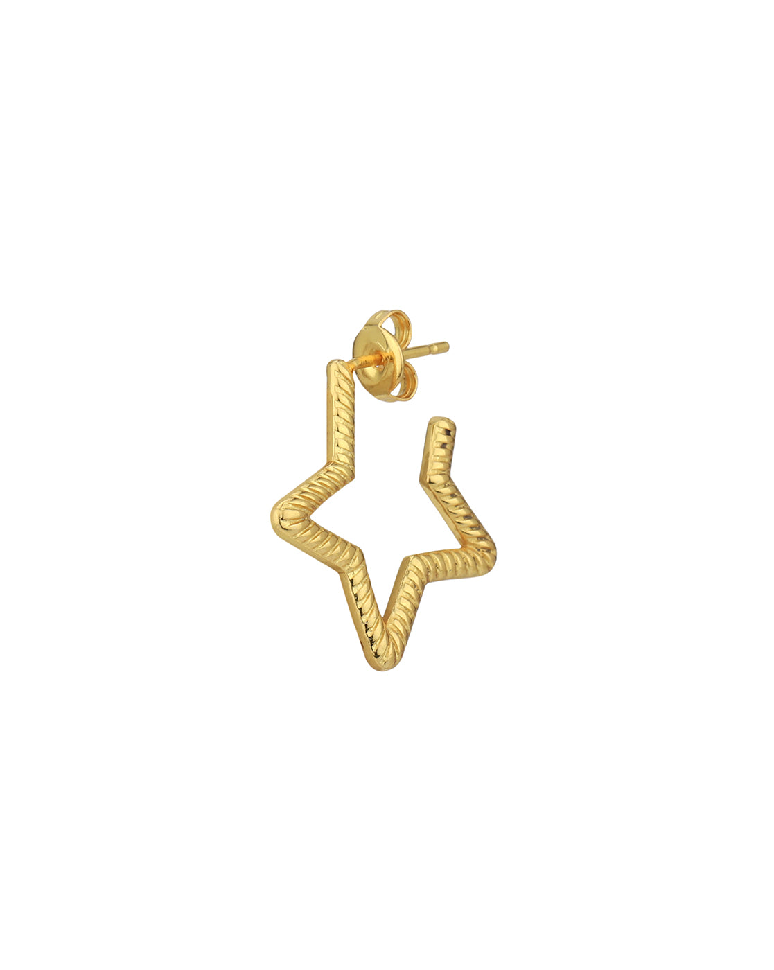 18kt Gold Plated Star Half Hoop Earring