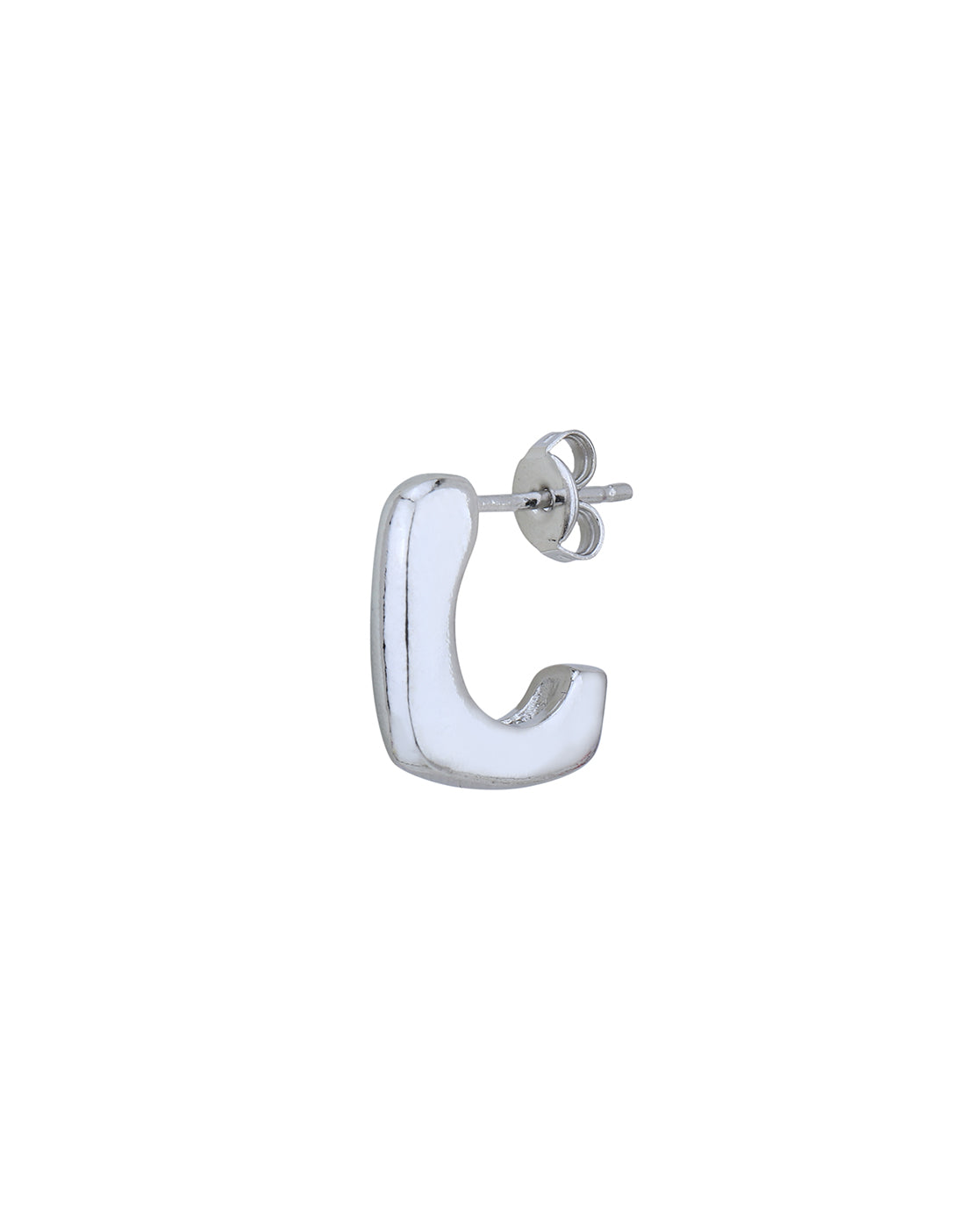 Rhodium Plated Contemporary Drop Earring