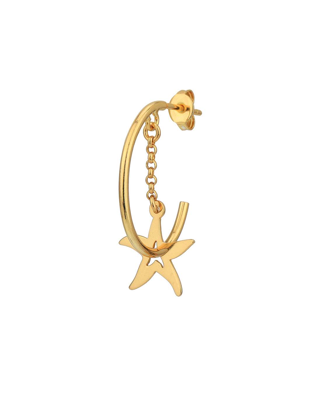 18kt Gold Plated Dangling Star Drop Earring