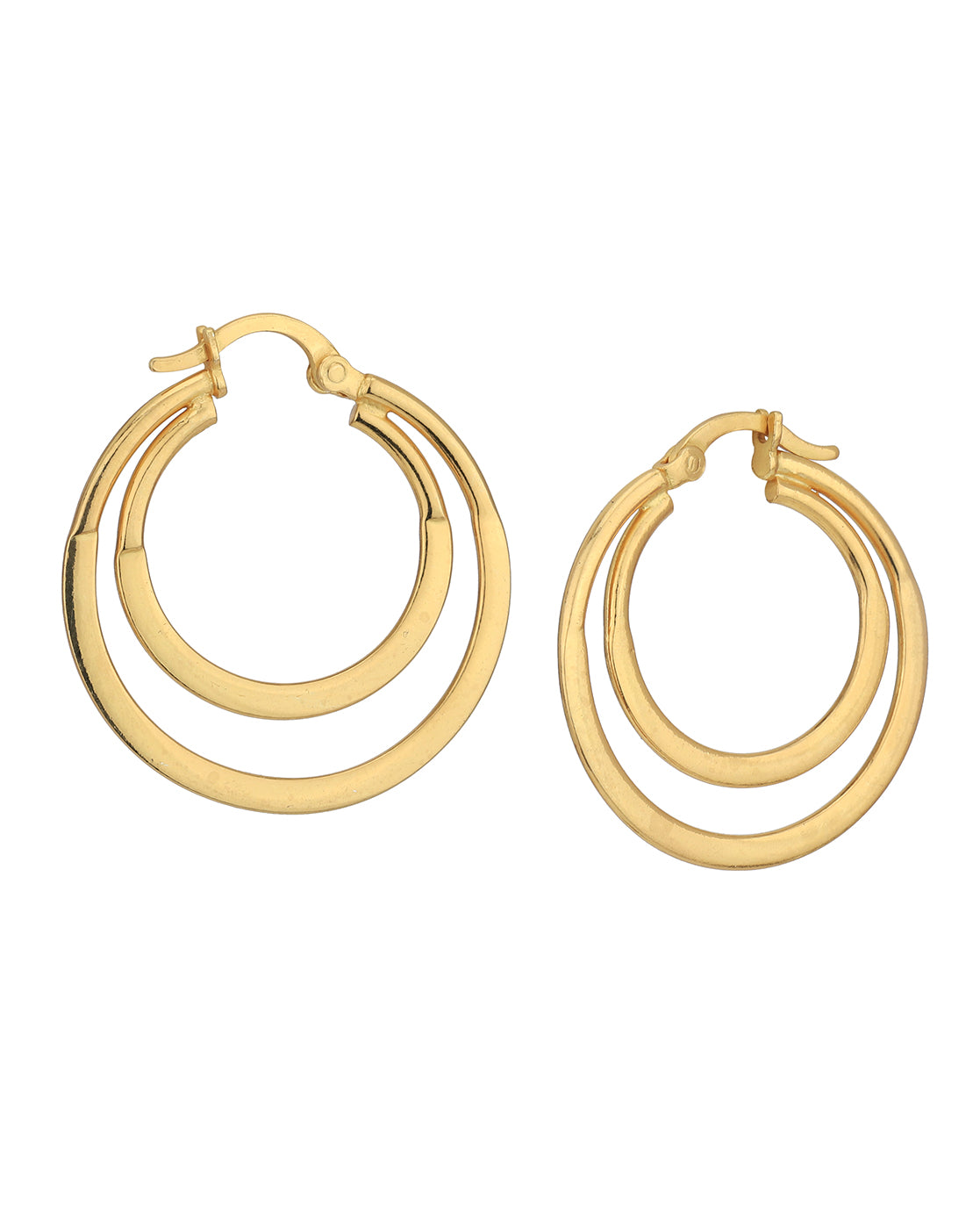 18kt Gold Plated Double Bar Hoop Earring