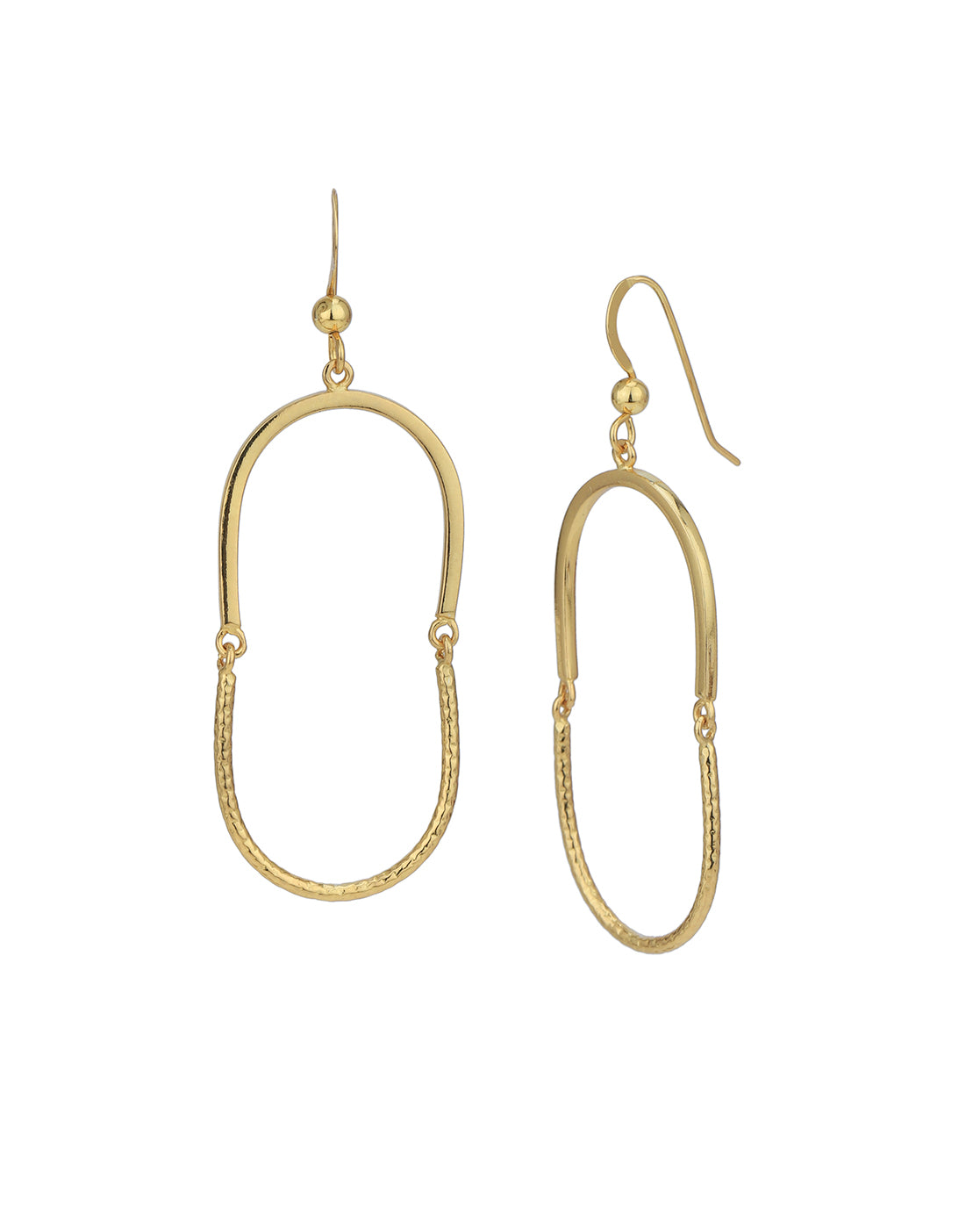 18kt Gold Plated Oval Drop Earring