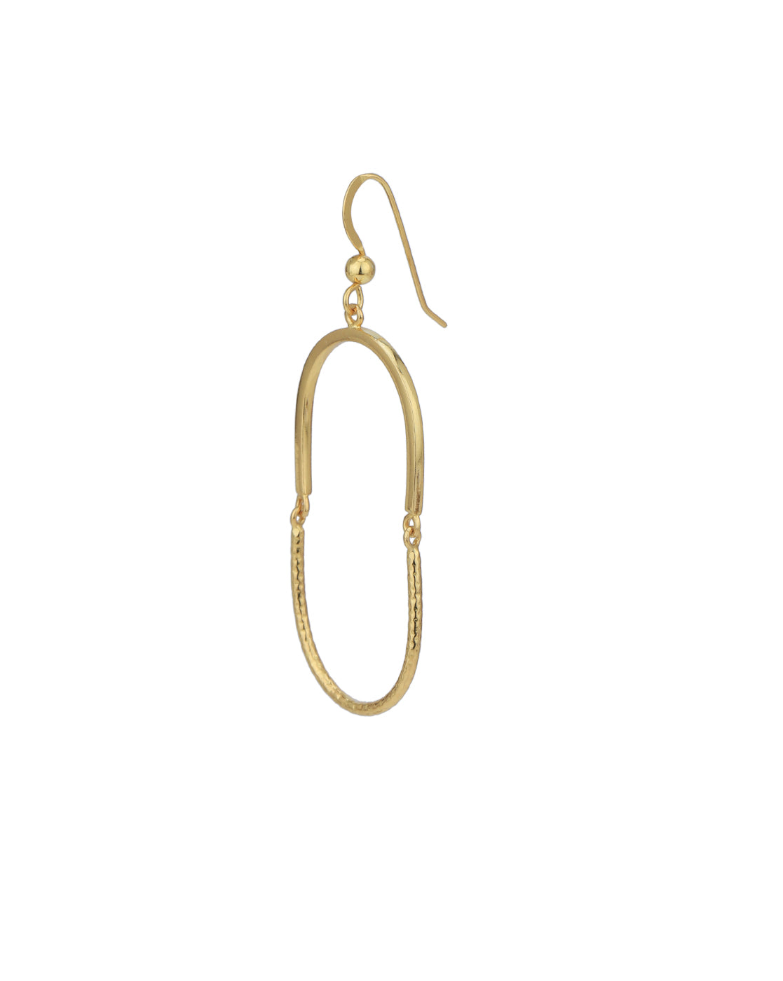 18kt Gold Plated Oval Drop Earring