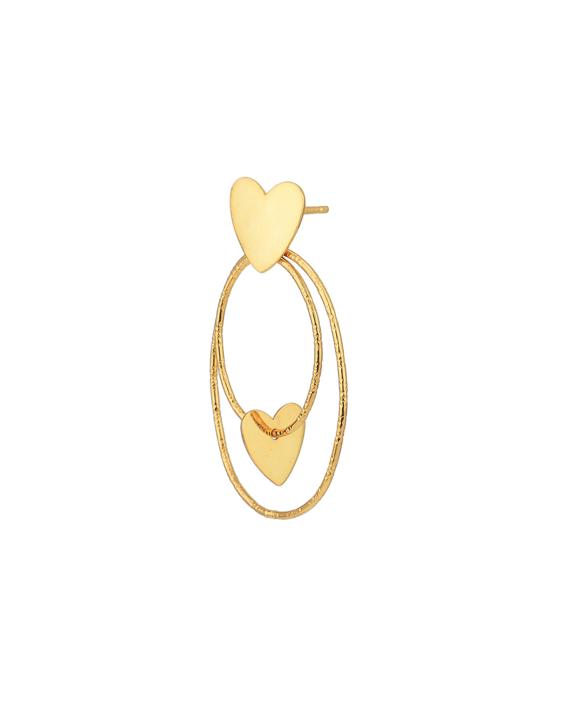 18kt Gold Plated with Heart Drop Earring