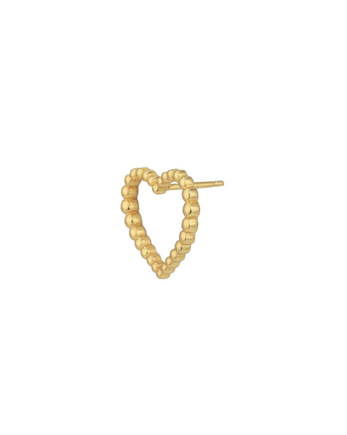 18kt Gold Plated Textured Heart Stud Earring