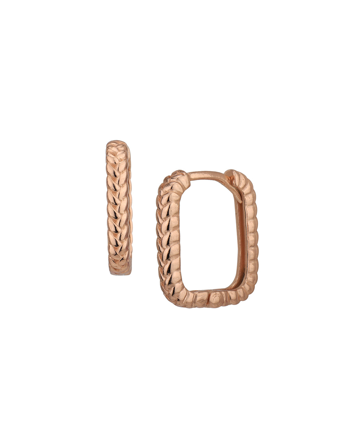 18kt Rose Gold Plated Square Hoop Earring