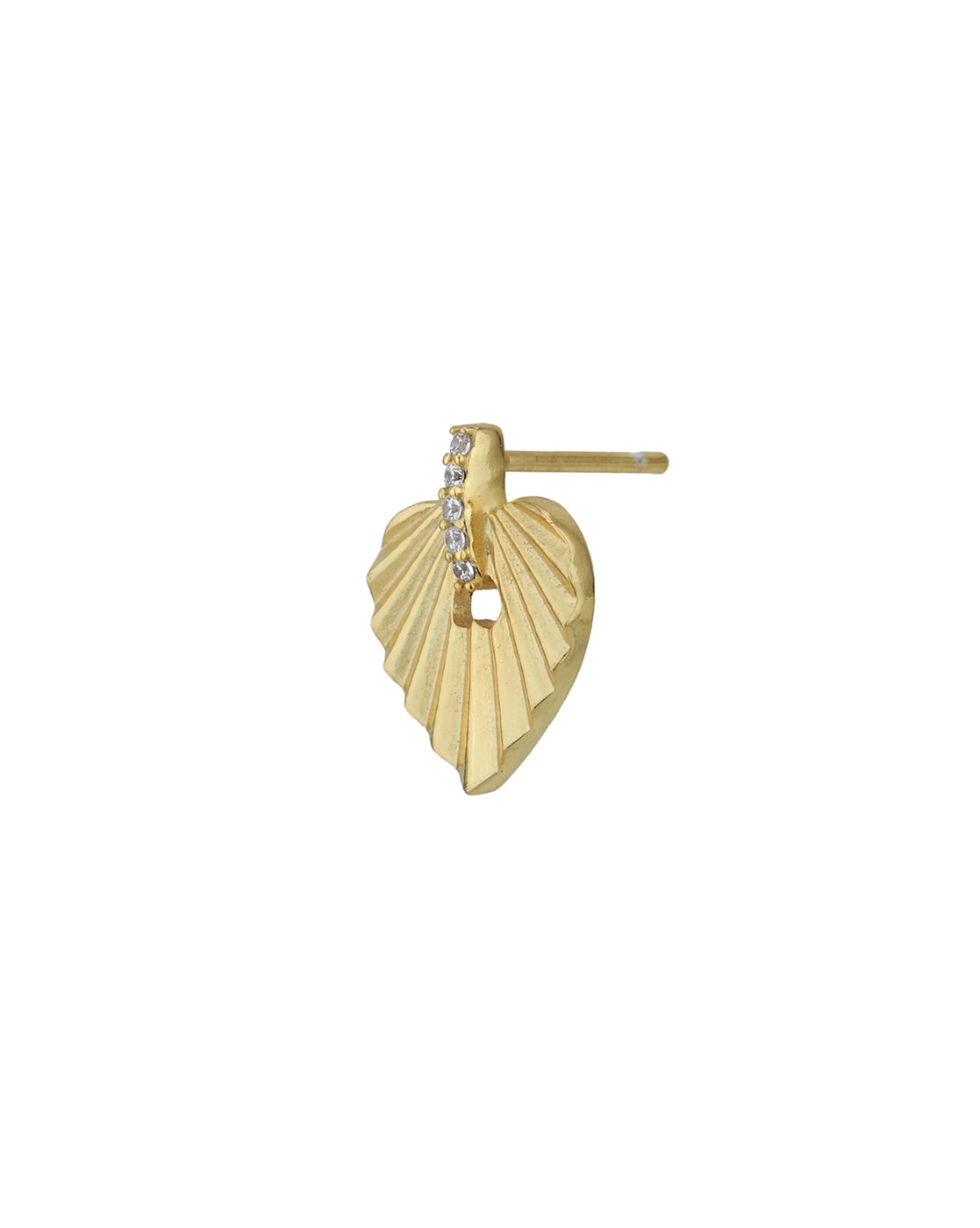 18kt Gold Plated with CZ Heart Drop Earring