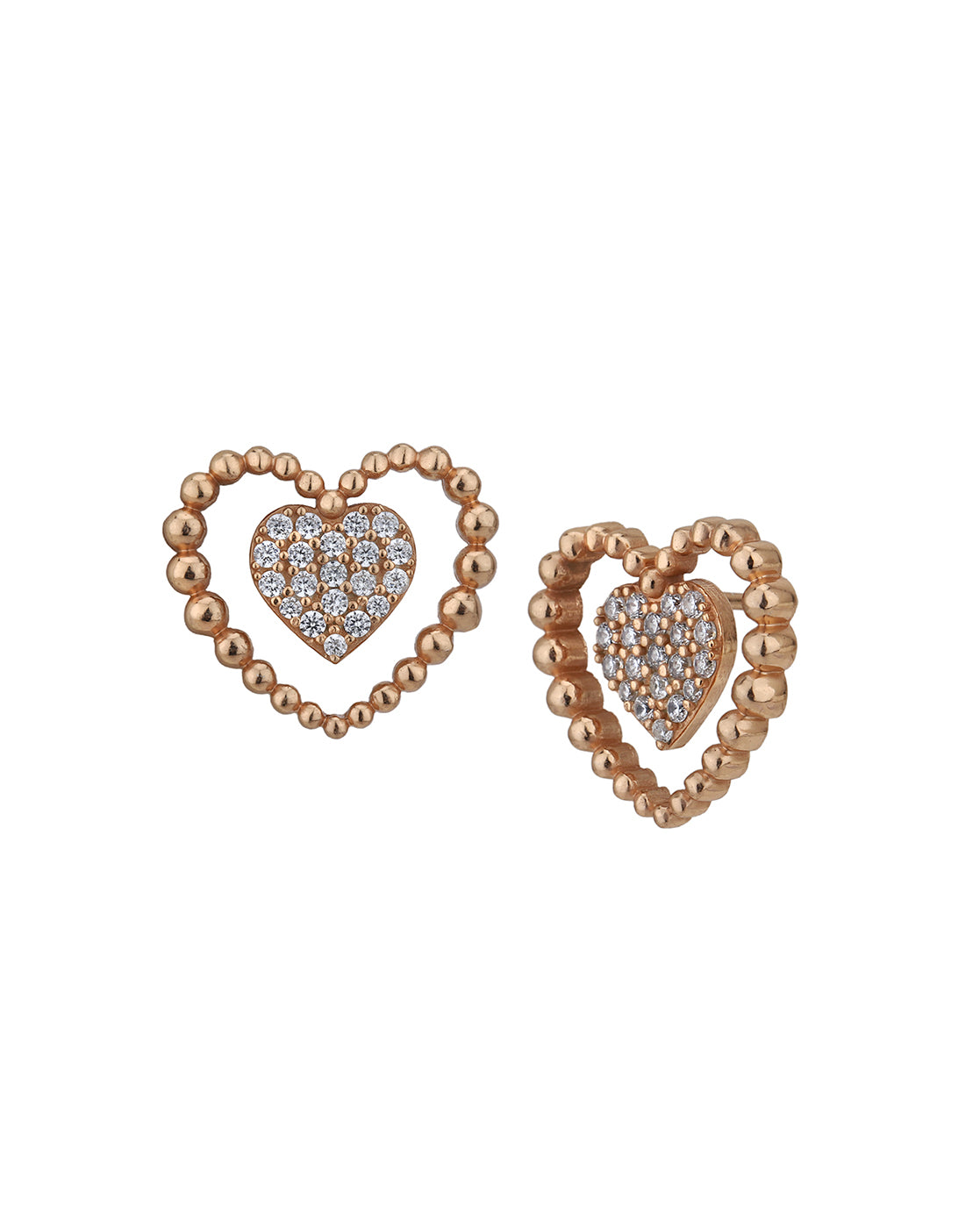 18kt Rose Gold Plated with CZ Bold Stud Earring