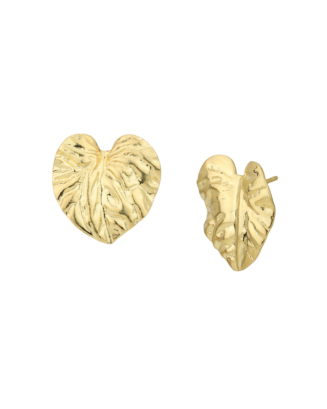 18kt Gold Plated with Heart Bold Stud Earring