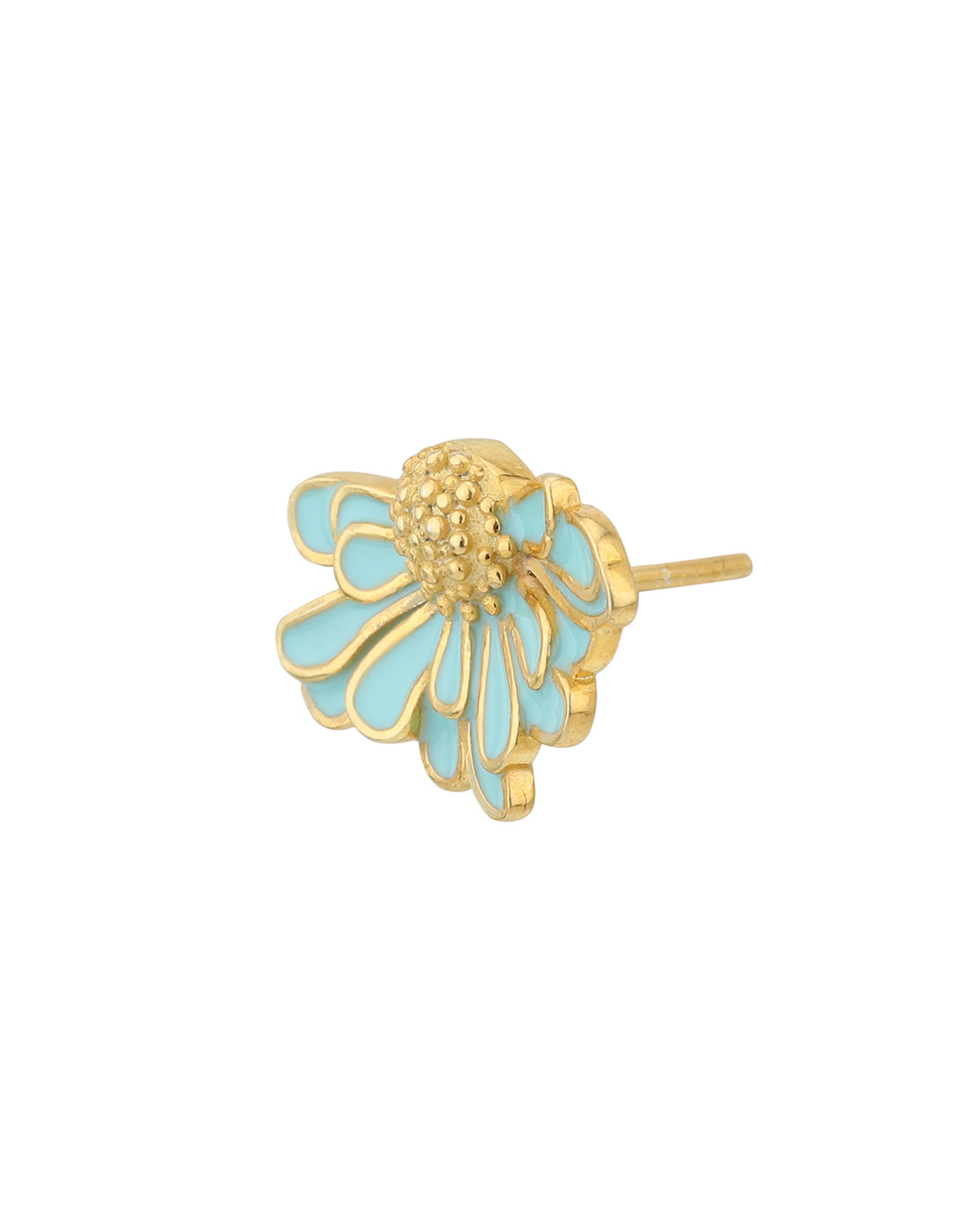 18kt Gold Plated with Enamel Floral Stud Earring