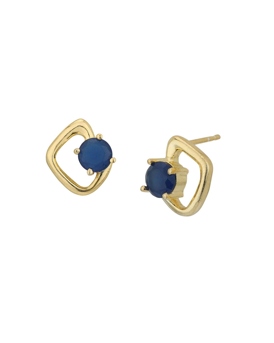 18kt Gold Plated CZ Contemporary Stud Earring