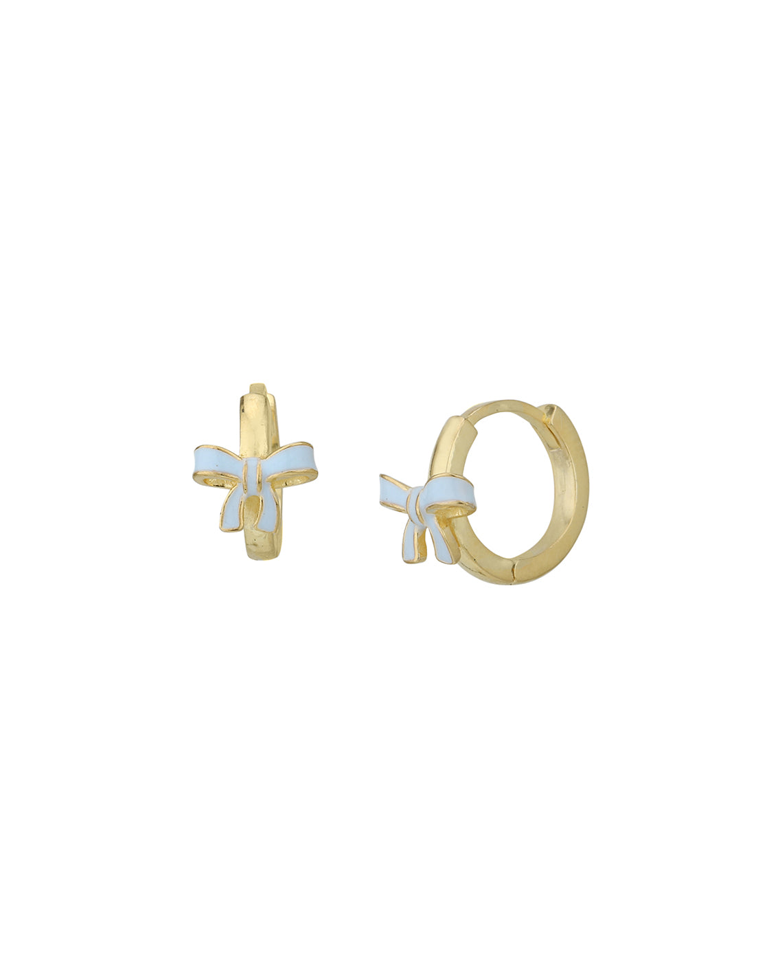 18kt Gold Plated BOW Enamel Hoop Earring