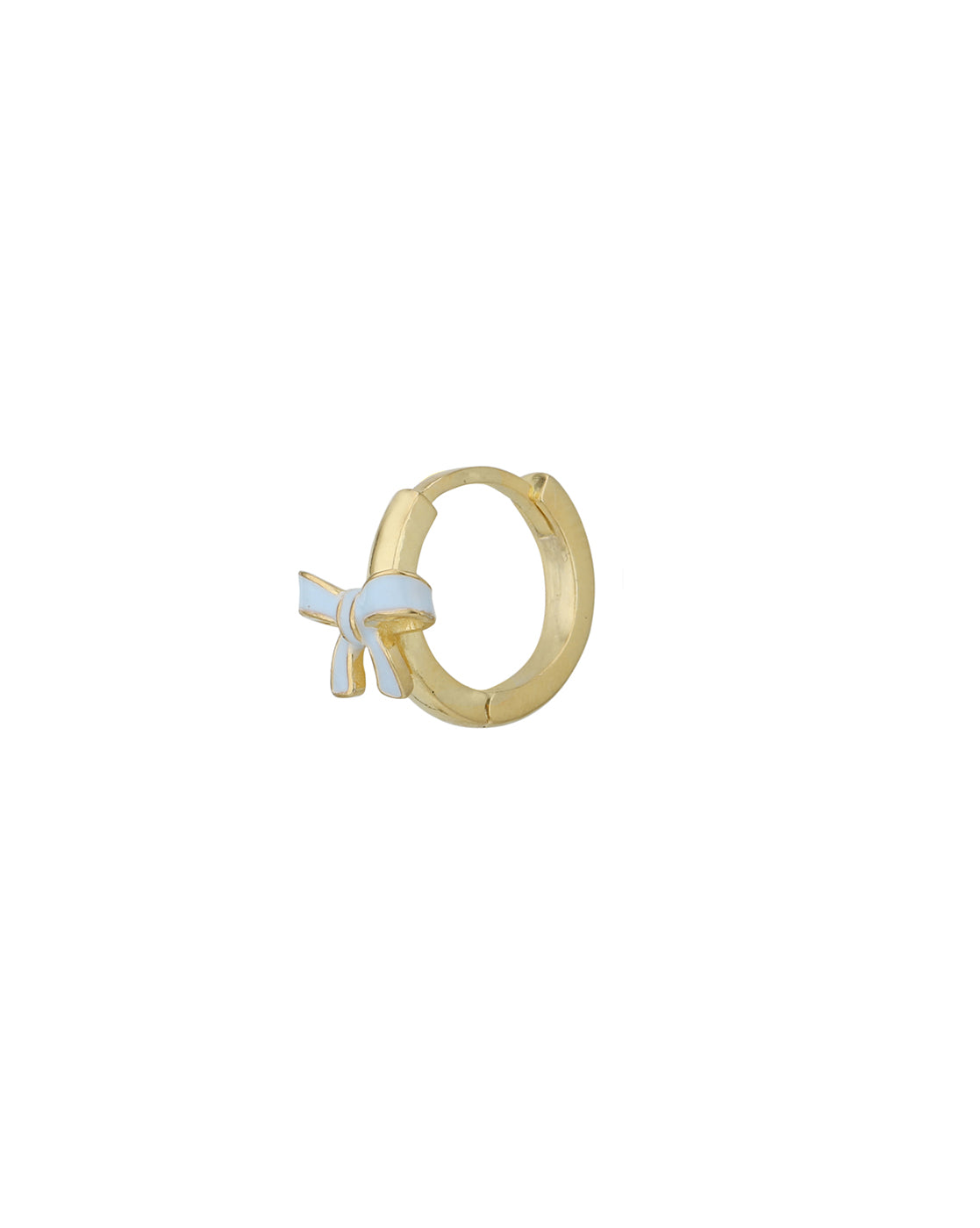 18kt Gold Plated BOW Enamel Hoop Earring
