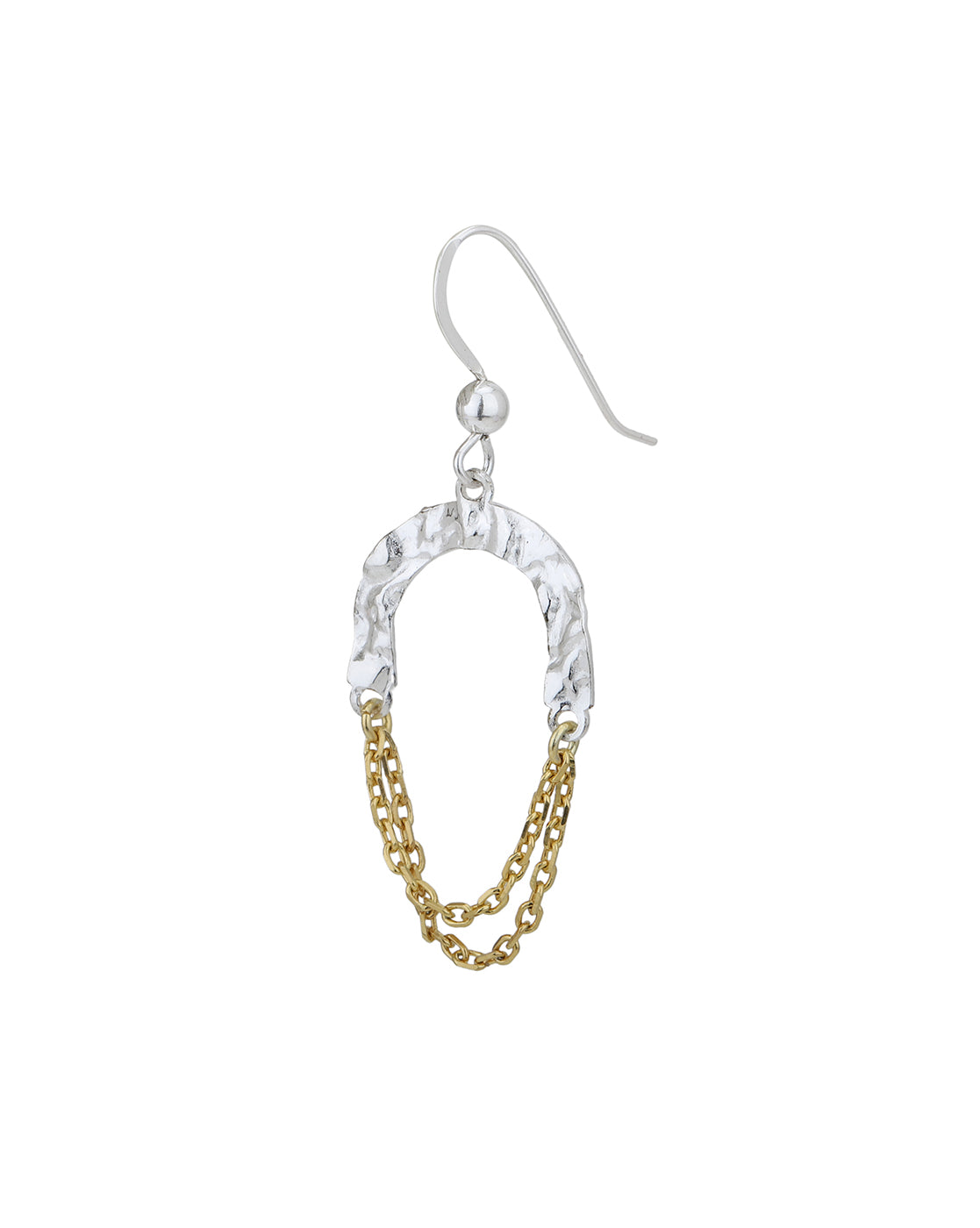 Rhodium with 18kt Gold Plated Contemporary Drop Earring