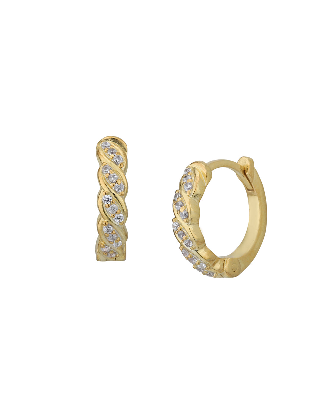18kt Gold Plated with CZ Circular Hoop Earring