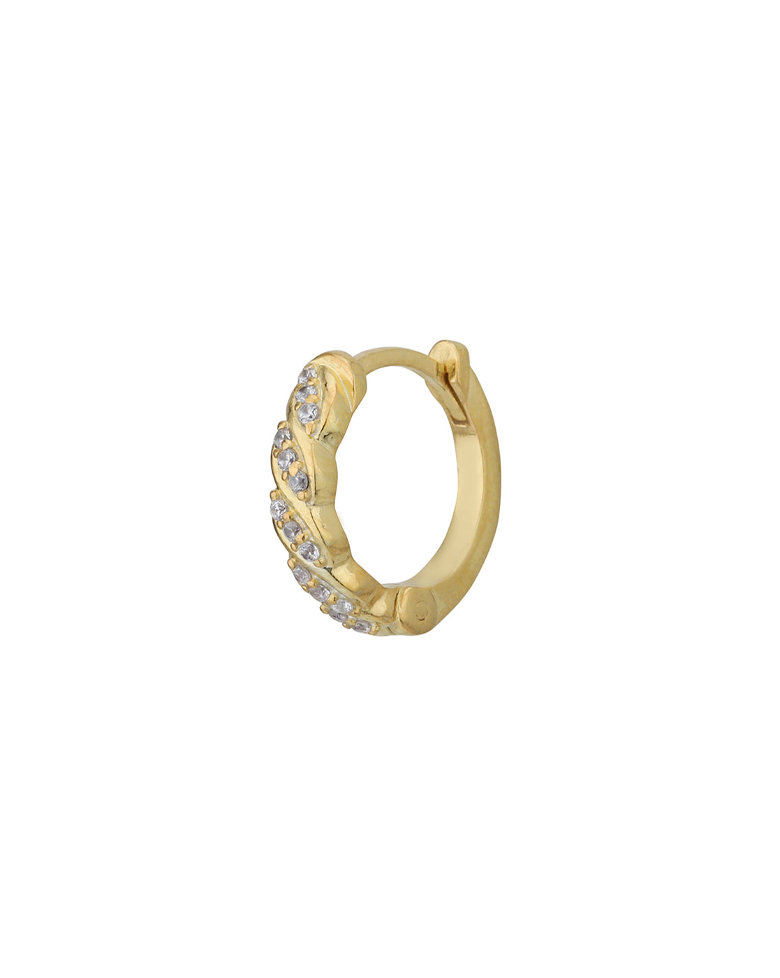 18kt Gold Plated with CZ Circular Hoop Earring