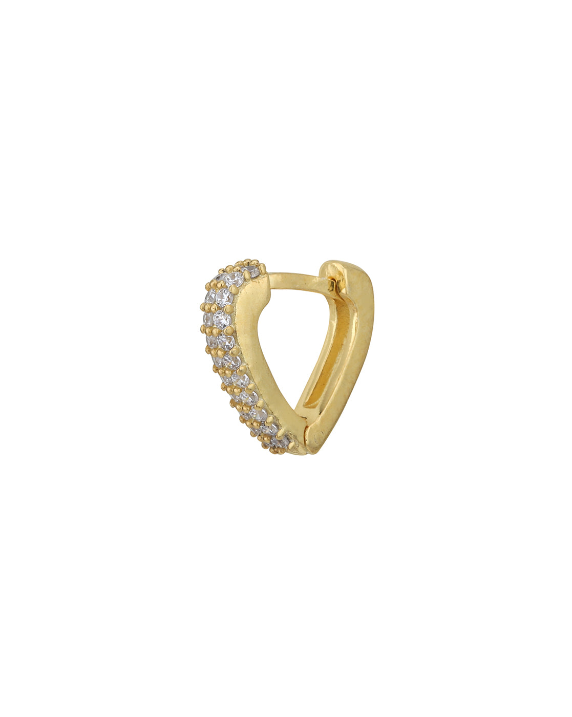 18kt Gold Plated with CZ Heart Hoop Earring