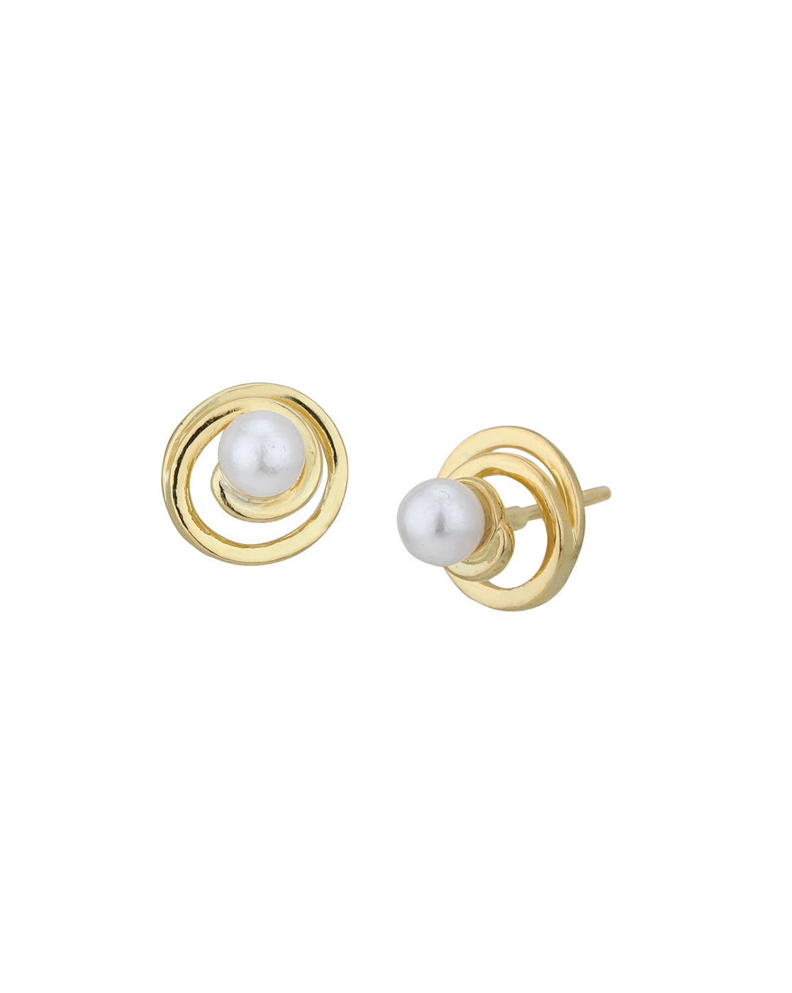 18kt Gold Plated with Pearl Stud Earring