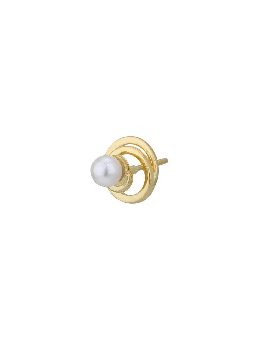 18kt Gold Plated with Pearl Stud Earring