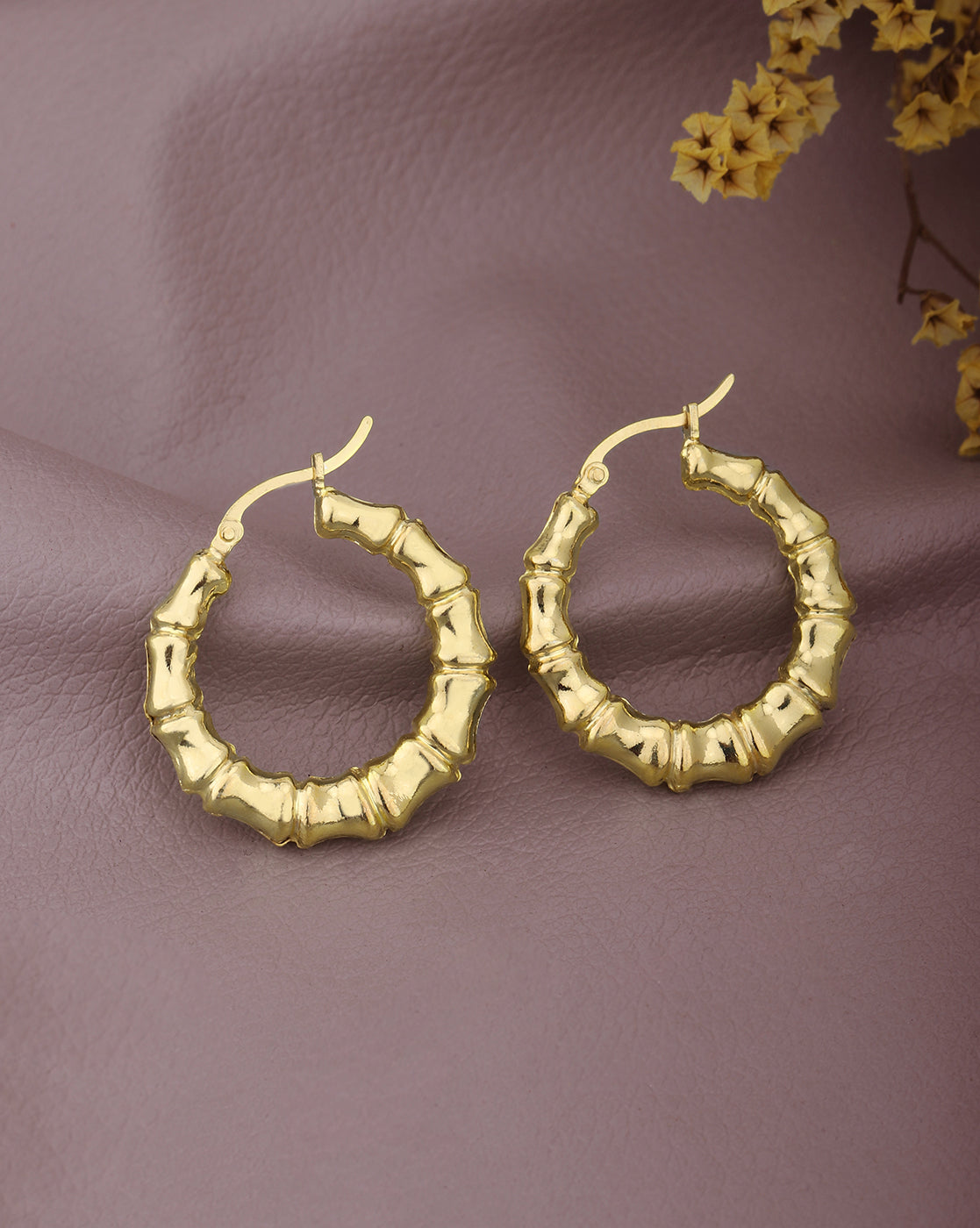 18kt Gold Plated Fancy Circular Hoop Earing