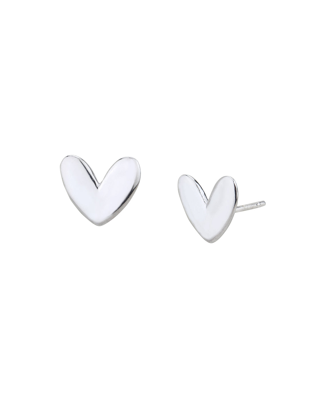 Rhodium Plated Heart Fancy Stud Earring