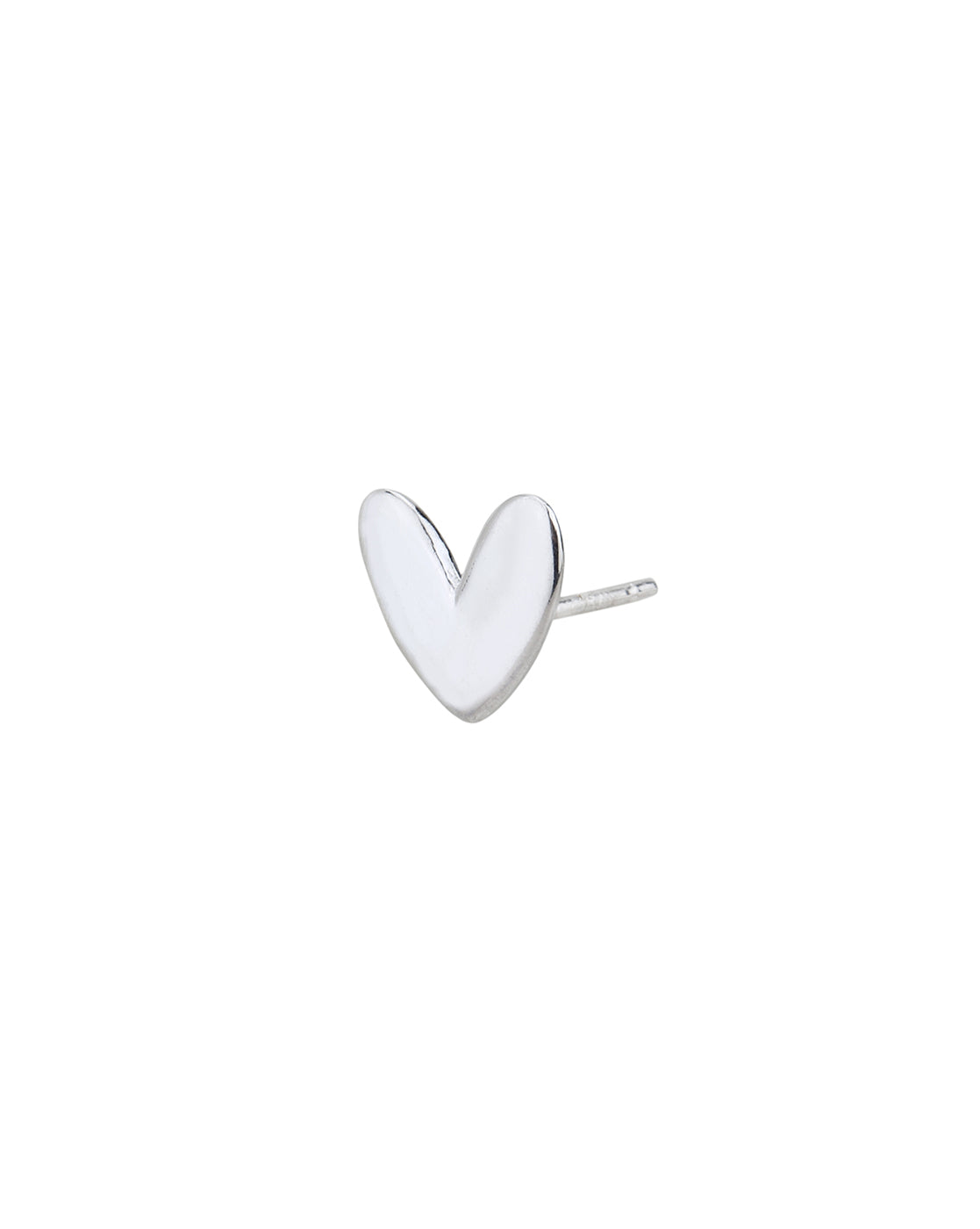 Rhodium Plated Heart Fancy Stud Earring