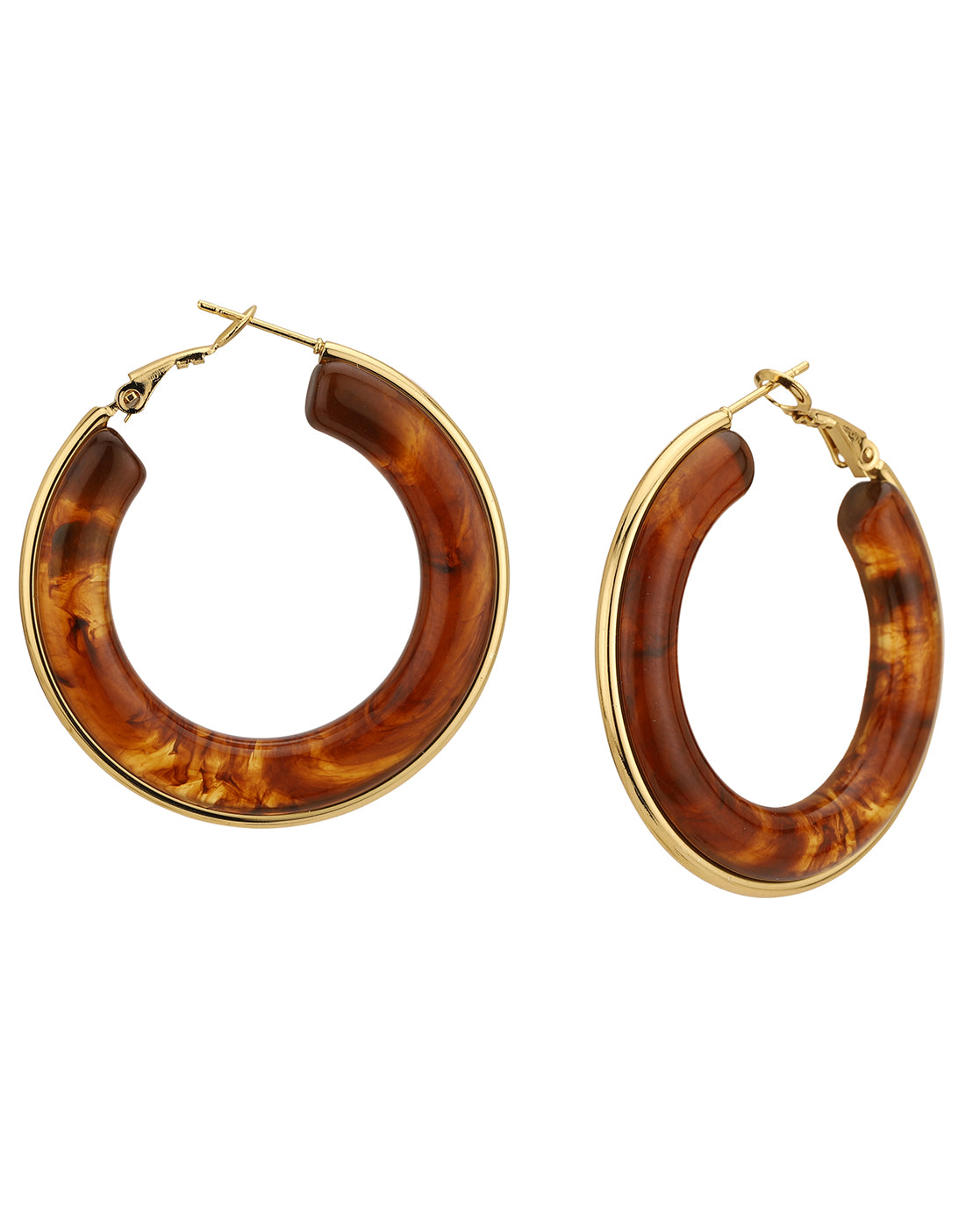 18kt Gold Plated Stainless Steel Resin Hoop Earring