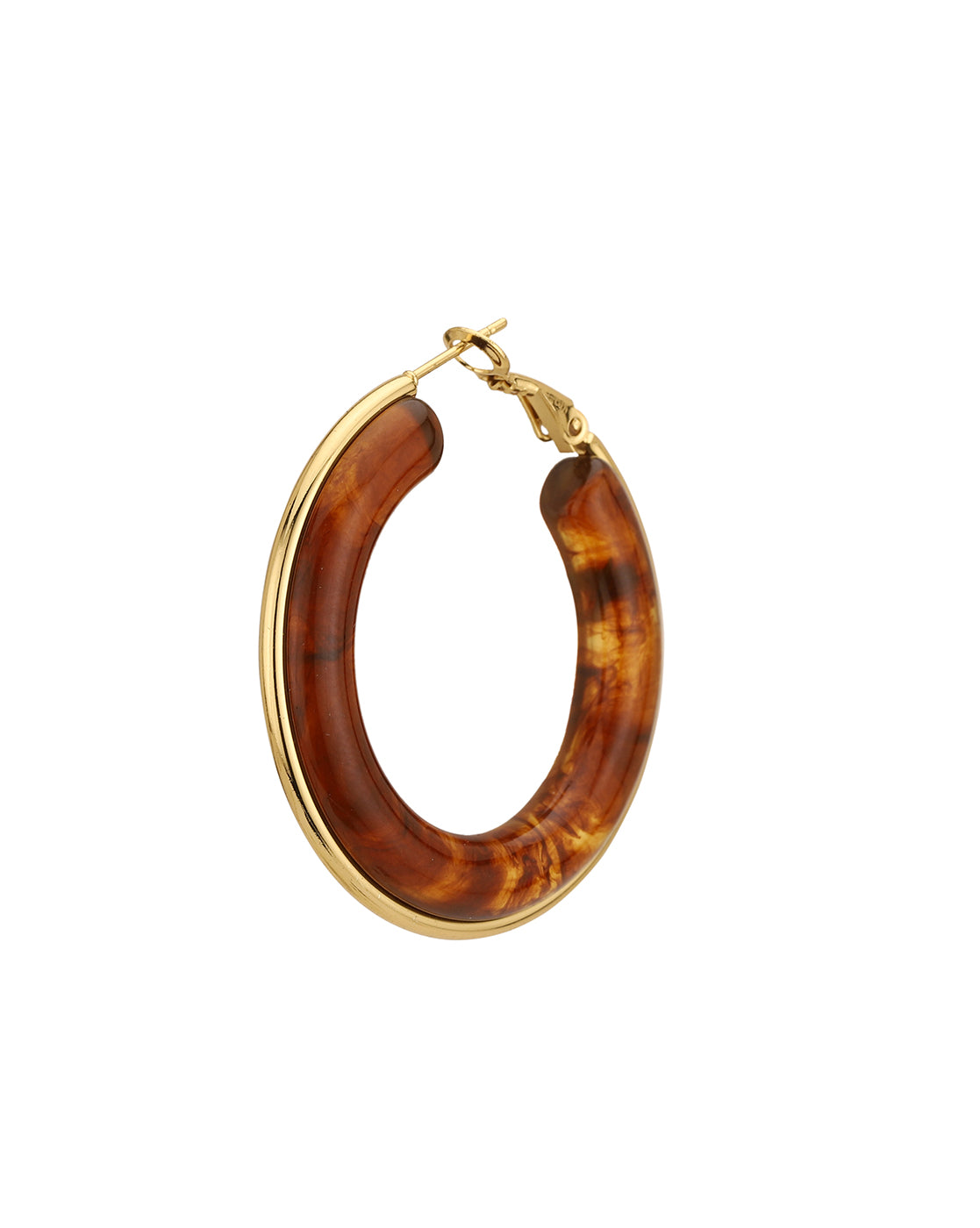 18kt Gold Plated Stainless Steel Resin Hoop Earring