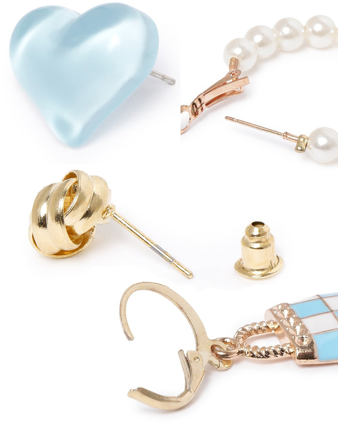 Set of 6 GENZ Gold Plated Multipack Stud & Hoop Earring Set