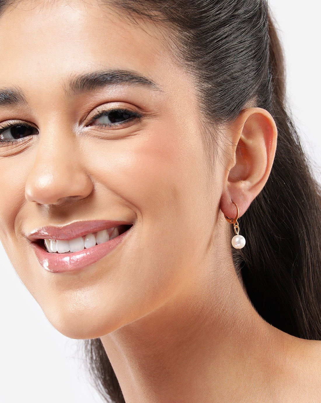 Set of 6 Two Tone CZ & Pearl Stud and Hoop Multipack Earring Set