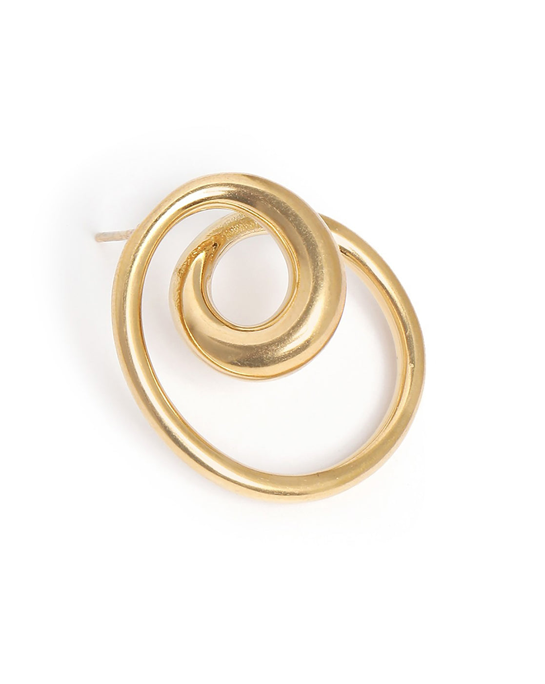 Gold Plated Fibonacci spiral Stud Earring